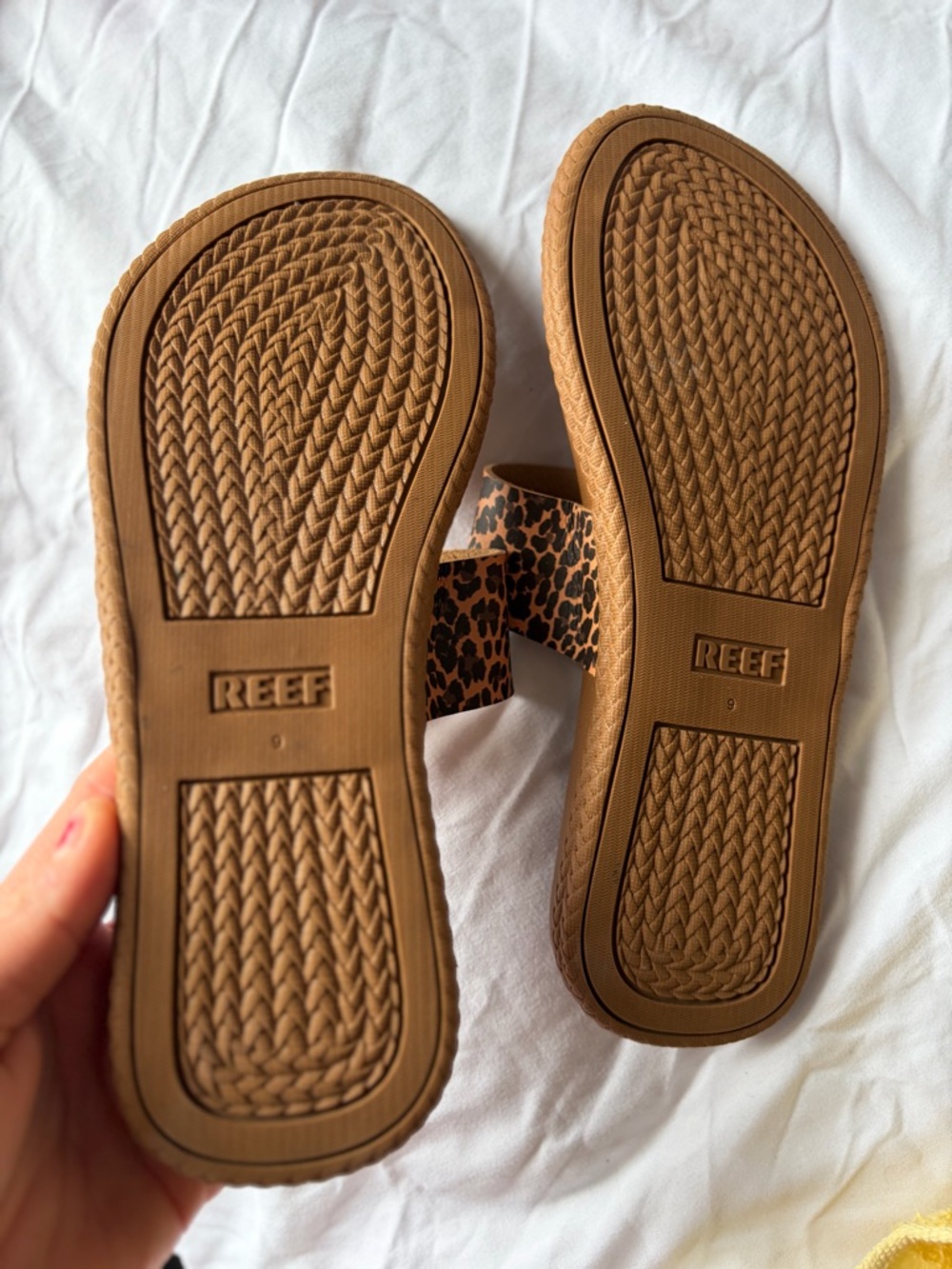Reef Brown Leopard Print Slide Sandals - Picture 3 of 3